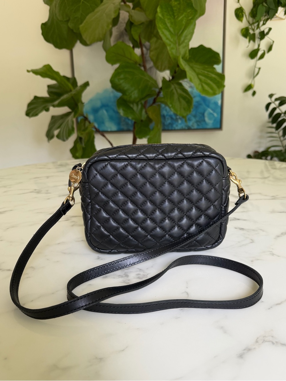 Clare V. Midi Sac Crossbody Bag in Black Quilted Fantastic